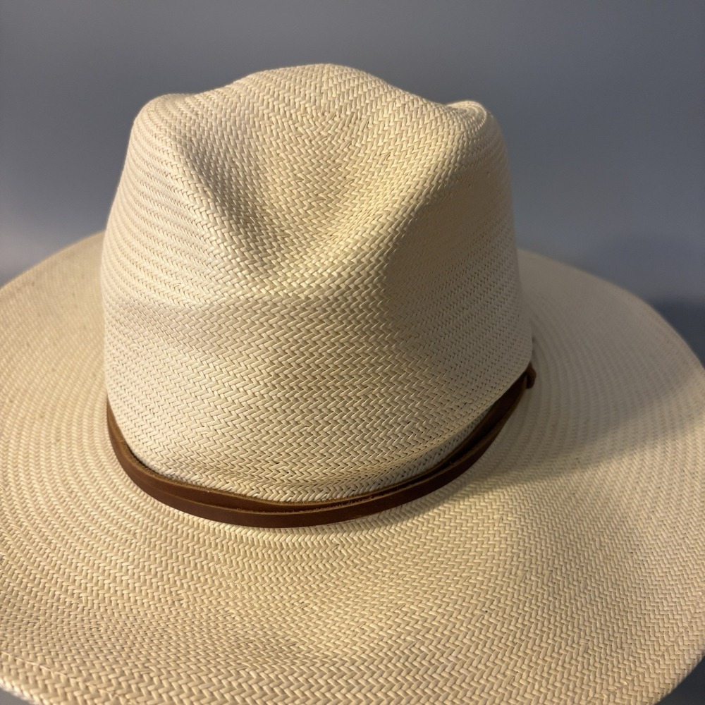 NEW Wyeth Straw Hat Lindsey Leather Hat Band Adjustable Band ($148 Retail) - Picture 2 of 11